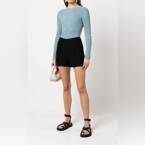 Vince Sculptural Panama Linen-Blend Short